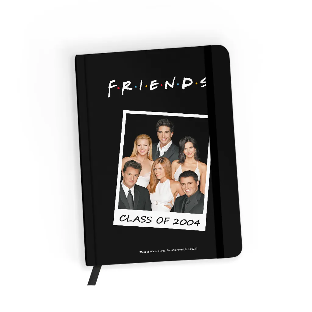 Original Notizbuch Friends Muster Friends 017 black, kariertes Papier mit Lizenz